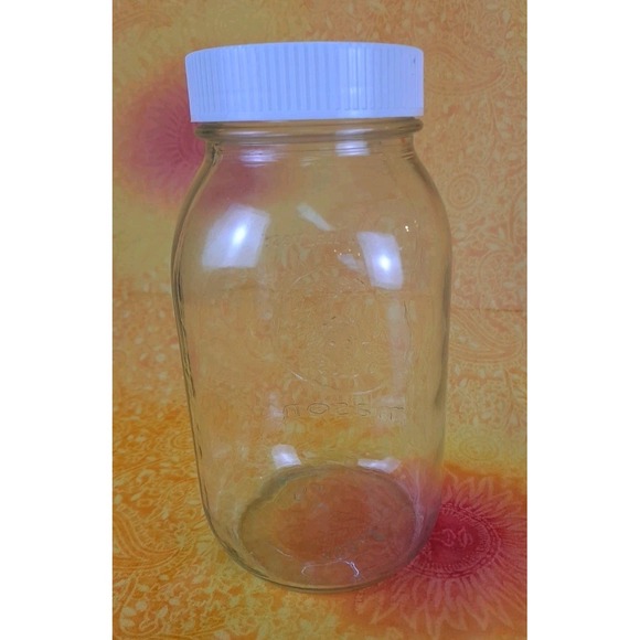 GOLDEN HARVEST MASON JAR 7" With Screw On White Lid Bottom# 43204 67 - Picture 6 of 8